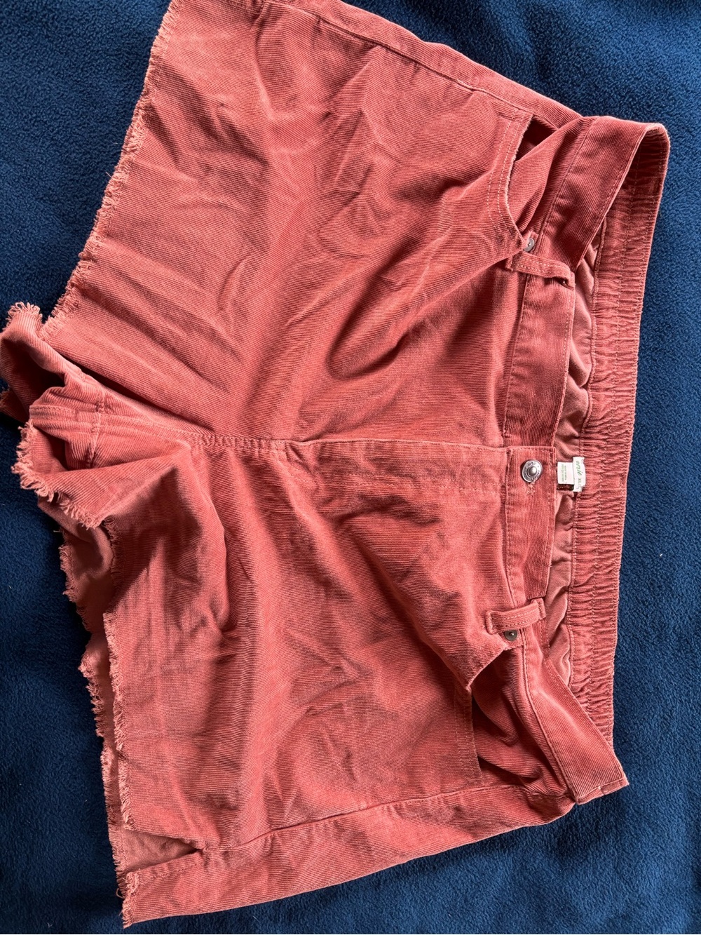 Aerie Women’s Rust Red Casual Shorts - Elastic Waist, Frayed Hem